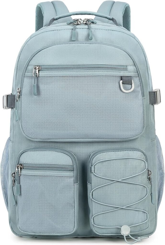
									Water Resistant Backpack with Mulitiple Pockets for  Travel Outdoor , 15.6 inch Laptop Daypack for Men and Women (Grey Blue)